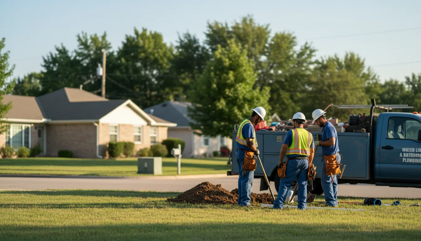 Residential water line and bathroom plumbing service in Diamond, OH